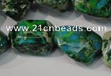 CDE961 15.5 inches 18*20mm nuggets dyed sea sediment jasper beads