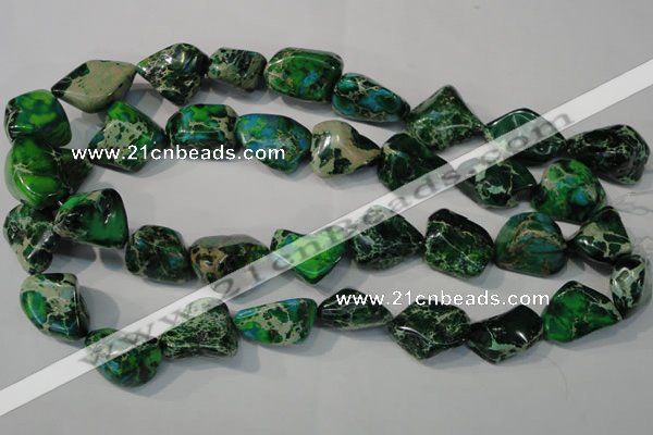 CDE961 15.5 inches 18*20mm nuggets dyed sea sediment jasper beads