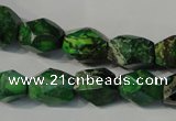 CDE963 15.5 inches 10*14mm faceted nuggets dyed sea sediment jasper beads