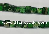 CDE969 15.5 inches 6*6mm cube dyed sea sediment jasper beads