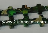 CDE978 15.5 inches 12*16mm cross dyed sea sediment jasper beads