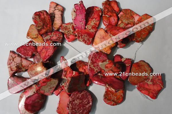 CDE982 15 inches 20*30mm – 25*40mm freeform dyed sea sediment jasper beads