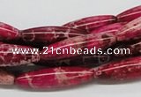 CDI10 16 inches 8*30mm rice dyed imperial jasper beads wholesale