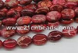 CDI12 16 inches 8*10mm oval dyed imperial jasper beads wholesale