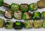 CDI120 15.5 inches 10*10mm square dyed imperial jasper beads