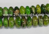 CDI135 15.5 inches 6*12mm rondelle dyed imperial jasper beads