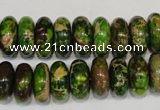 CDI136 15.5 inches 6*14mm rondelle dyed imperial jasper beads