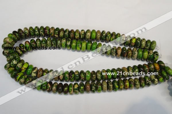 CDI136 15.5 inches 6*14mm rondelle dyed imperial jasper beads