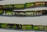 CDI140 15.5 inches 6*12mm tube dyed imperial jasper beads