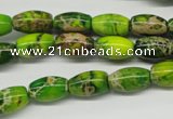 CDI145 15.5 inches 8*12mm rice dyed imperial jasper beads