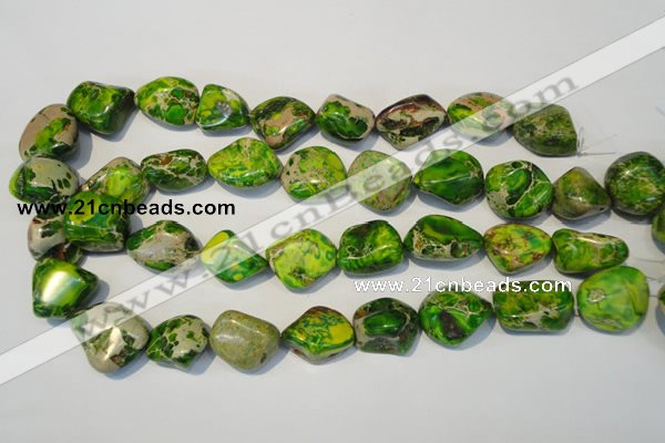 CDI154 15.5 inches 15*20mm nugget dyed imperial jasper beads