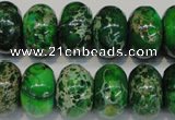 CDI165 15.5 inches 11*18mm rondelle dyed imperial jasper beads