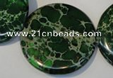 CDI177 15.5 inches 35mm flat round dyed imperial jasper beads