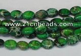 CDI178 15.5 inches 6*8mm oval dyed imperial jasper beads