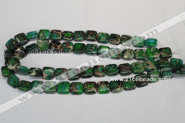 CDI193 15.5 inches 14*14mm square dyed imperial jasper beads