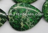 CDI195 15.5 inches 30*40mm flat teardrop dyed imperial jasper beads