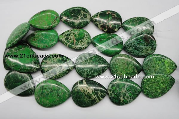 CDI195 15.5 inches 30*40mm flat teardrop dyed imperial jasper beads