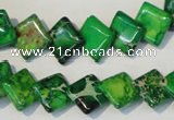 CDI204 15.5 inches 10*10mm diamond dyed imperial jasper beads