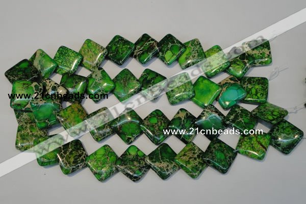 CDI207 15.5 inches 20*20mm diamond dyed imperial jasper beads