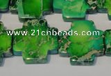 CDI211 15.5 inches 22*22mm cross dyed imperial jasper beads