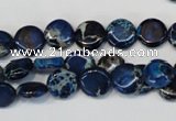 CDI230 15.5 inches 10mm flat round dyed imperial jasper beads