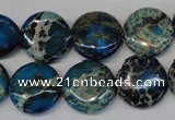 CDI232 15.5 inches 16mm flat round dyed imperial jasper beads