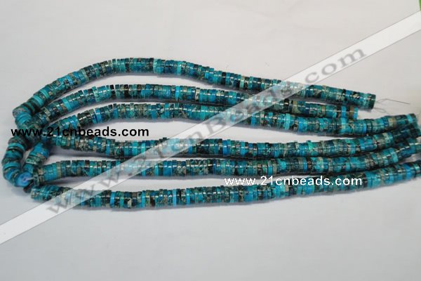 CDI276 15.5 inches 2*8mm heishi dyed imperial jasper beads