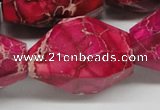 CDI28 16 inches 25*35mm faceted nuggets dyed imperial jasper beads