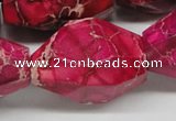 CDI28 16 inches 25*35mm faceted nuggets dyed imperial jasper beads