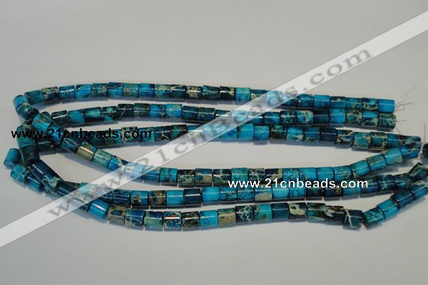 CDI280 15.5 inches 8*8mm tube dyed imperial jasper beads
