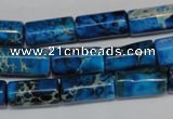 CDI282 15.5 inches 8*17mm tube dyed imperial jasper beads