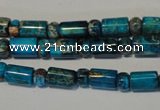 CDI288 15.5 inches 3*6mm rondelle & 6*9mm tube dyed imperial jasper beads