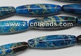 CDI291 15.5 inches 8*30mm rice dyed imperial jasper beads