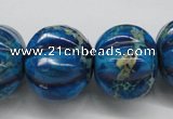 CDI297 15.5 inches 19*23mm pumpkin dyed imperial jasper beads