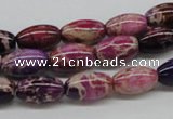 CDI30 16 inches 8*12mm rice dyed imperial jasper beads wholesale