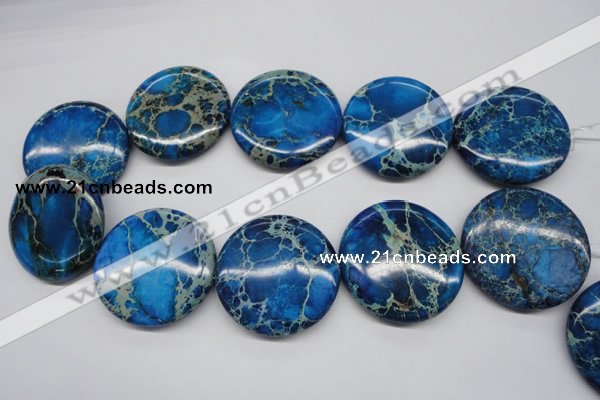 CDI310 15.5 inches 40mm flat round dyed imperial jasper beads