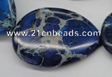 CDI327 15.5 inches 30*40mm flat teardrop dyed imperial jasper beads