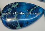 CDI328 15.5 inches 30*50mm flat teardrop dyed imperial jasper beads