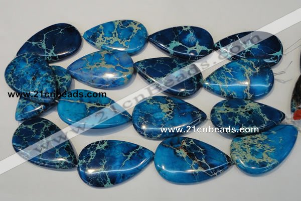 CDI328 15.5 inches 30*50mm flat teardrop dyed imperial jasper beads