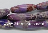 CDI33 16 inches 10*30mm rice dyed imperial jasper beads wholesale