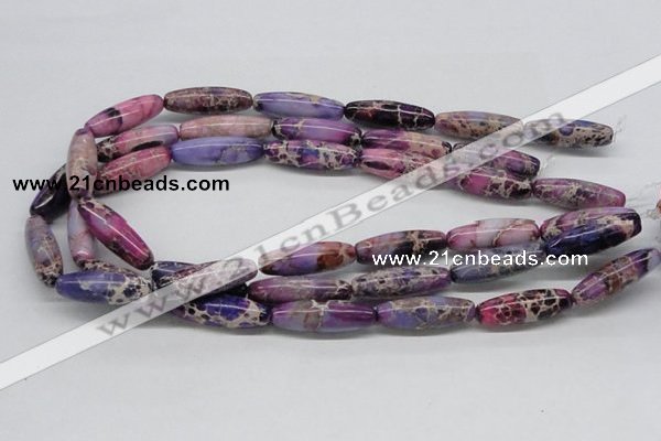 CDI33 16 inches 10*30mm rice dyed imperial jasper beads wholesale