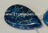 CDI345 Top-drilled 30*50mm flat teardrop dyed imperial jasper beads