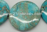 CDI353 15.5 inches 45mm flat round dyed imperial jasper beads