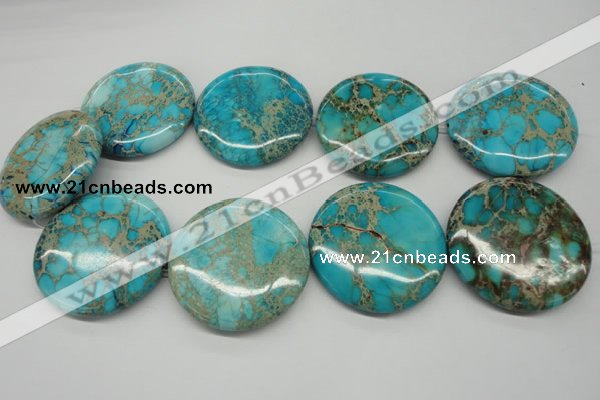 CDI353 15.5 inches 45mm flat round dyed imperial jasper beads