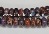 CDI371 15.5 inches 6*10mm rondelle dyed imperial jasper beads