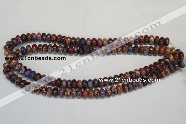 CDI371 15.5 inches 6*10mm rondelle dyed imperial jasper beads