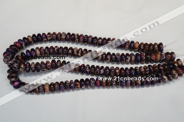 CDI372 15.5 inches 6*12mm rondelle dyed imperial jasper beads