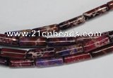 CDI376 15.5 inches 4*12mm tube dyed imperial jasper beads
