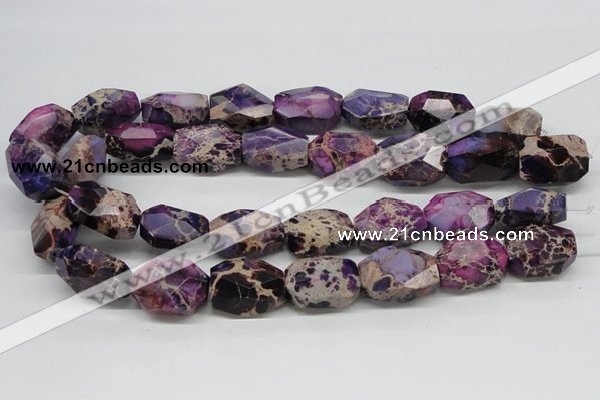 CDI39 16 inches 20*25mm faceted nuggets dyed imperial jasper beads