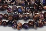 CDI390 15.5 inches 6*9mm nugget dyed imperial jasper beads